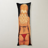 Comic-Buch-blondes Bikini-Baby Seitenschläferkissen (Rückseite (Vertikal))