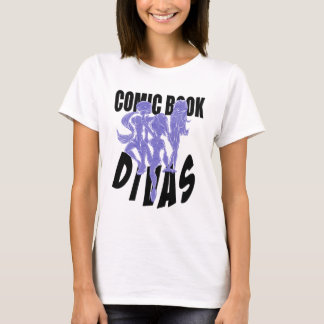 Comic-Buch-Diva-Logo-Baby - Puppe blaues großes T-Shirt