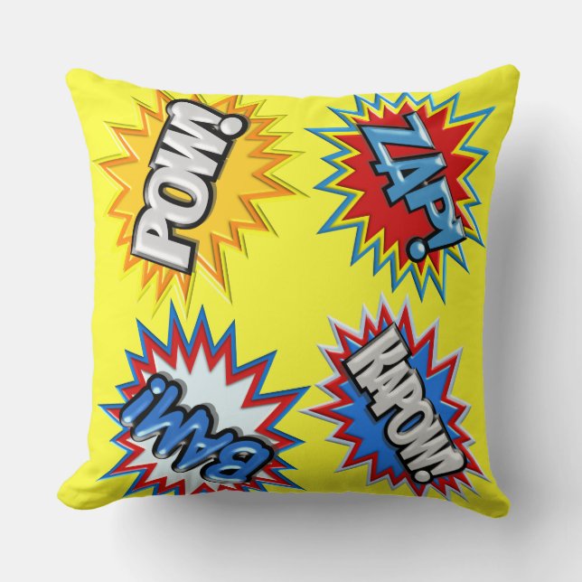 Comic-Buch-Explosions-Kriegsgefangen 3D ÄNDERN Kissen (Vorderseite)