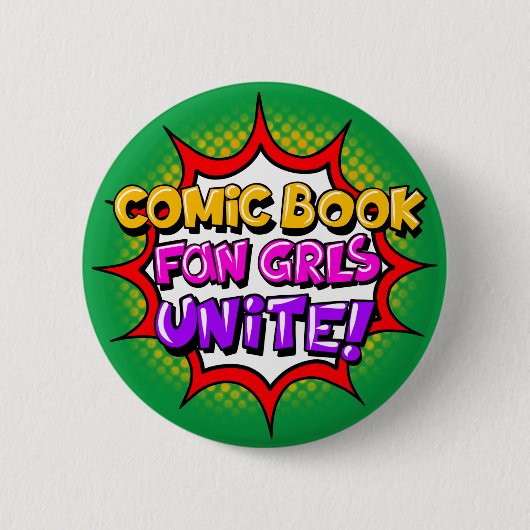 Comic Buch Fan Grls vereint! Schaltfläche Comic Bo Button (Vorderseite)