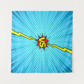 Comic-Buch gegen Hintergrund, klassische Pop-Kunst Wandteppich (Vorderseite (Horizontal))