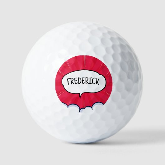 Comic-Buch lustig personalisierte Namen trendy Golfball (Vorderseite)