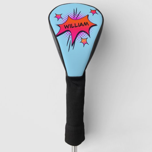 Comic Buch personalisierter Name Einzigartiger Gol Golf Headcover (Vorderseite)