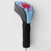 Comic Buch personalisierter Name Einzigartiger Gol Golf Headcover (angewinkelt)