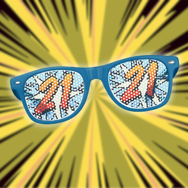 Comic Buch Pop Art 21 BURTAG Partybrille (Comic Book Pop Art 21 BIRTHDAY party sunglasses)