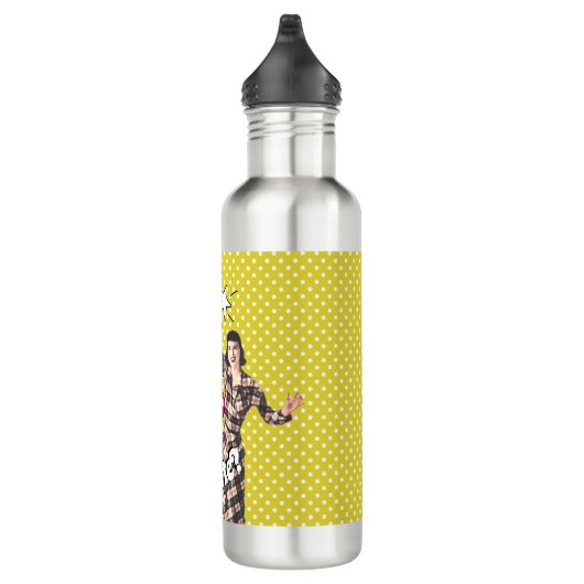 Comic Buch Pop Art Retro Funny Text Edelstahlflasche (Rechts)