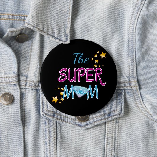 Comic Buch Pop Art Superhero Mama Muttertag Button (Beispiel)