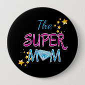 Comic Buch Pop Art Superhero Mama Muttertag Button (Vorderseite)