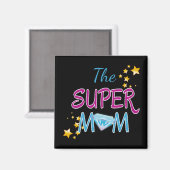Comic Buch Pop Art Superhero Mama Muttertag Magnet (Vorderseite/Rückseite)