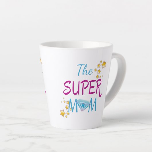 Comic Buch Pop Art Superhero Mama Muttertag Milchtasse (Rechte Ecke)