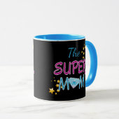 Comic Buch Pop Art Superhero Mama Muttertag Tasse (VorderseiteRechts)