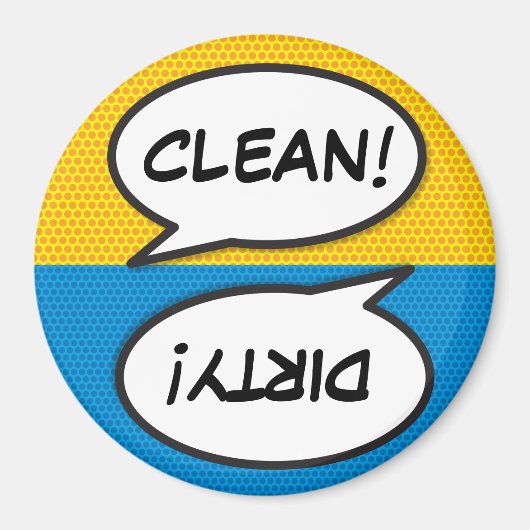 Comic Buch Pop Geschirrspüler Kunst Saubere Küche Magnet (Vorne)