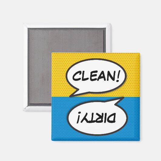Comic Buch Pop Geschirrspüler Kunst Saubere Küche Magnet (Vorderseite/Rückseite)