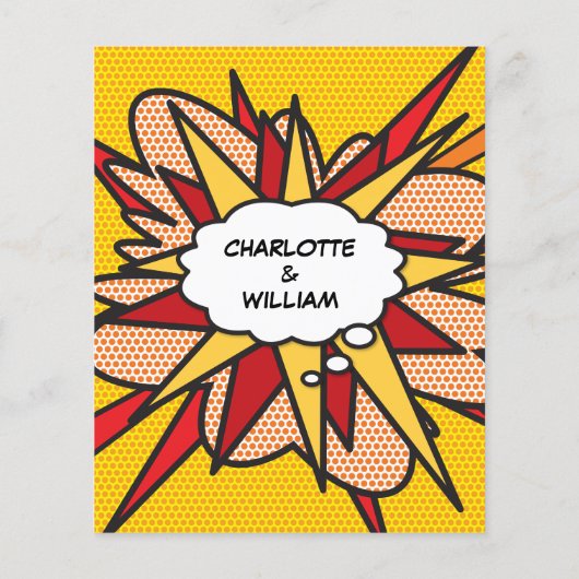 Comic Buch Pop Hochzeit Einladung (Rückseite)