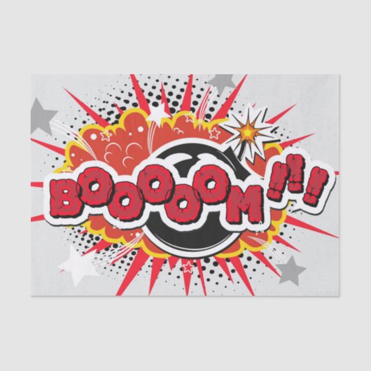 Comic Buch Pop Kunst Boom Explosion Seidenpapier (Vorderseite)