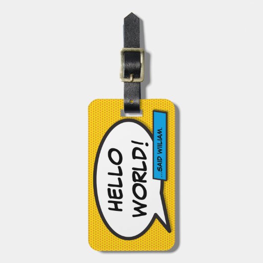 Comic Buch Pop Kunst, Dichtung und Musik Gepäckanhänger (Vorderseite vertikal)