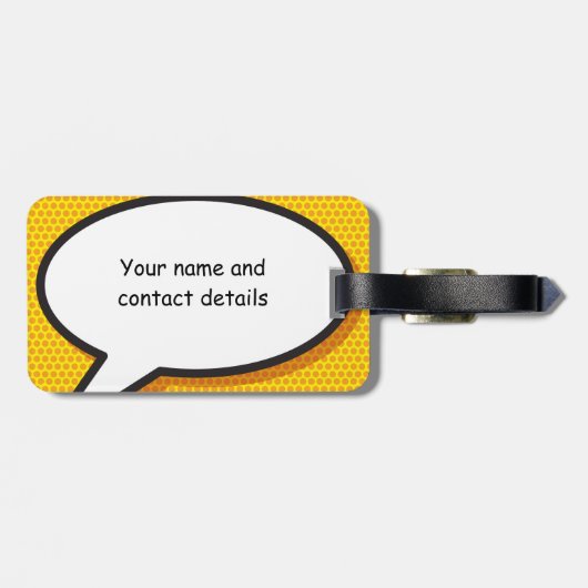 Comic Buch Pop Kunst, Dichtung und Musik Gepäckanhänger (Rückseite horizontal)