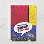 Comic Buch Pop Kunst Geburtstagsparty Einladung (Rückseite)