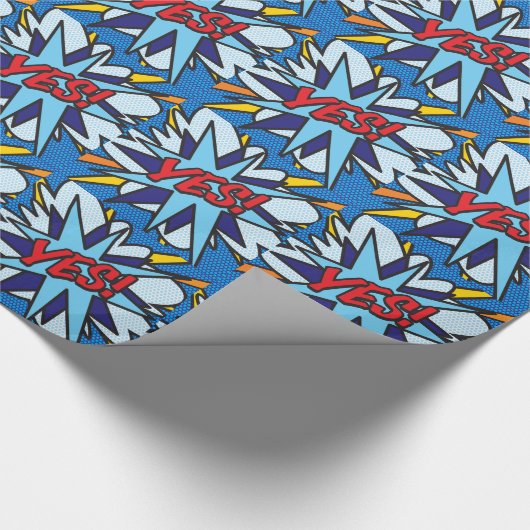 Comic Buch Pop Kunst JA Geschenkpapier (Ecke)