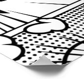 Comic Buch Pop Kunst, Weiß und Schwarz Poster (Ecke)