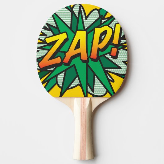 Comic Buch Pop Kunst ZAP Moderner Spaß Tischtennis Schläger (Vorderseite)