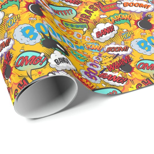 Comic Buch Pop Kunstausbrüche Geschenkpapier (Rolleneckpunkt)