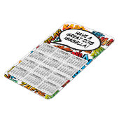 Comic Buch Pop Kunstsprache Blase 2018 Kalender Magnet (Linke Seite)