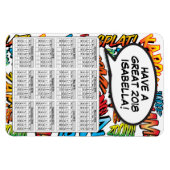 Comic Buch Pop Kunstsprache Blase 2018 Kalender Magnet (Horizontal)