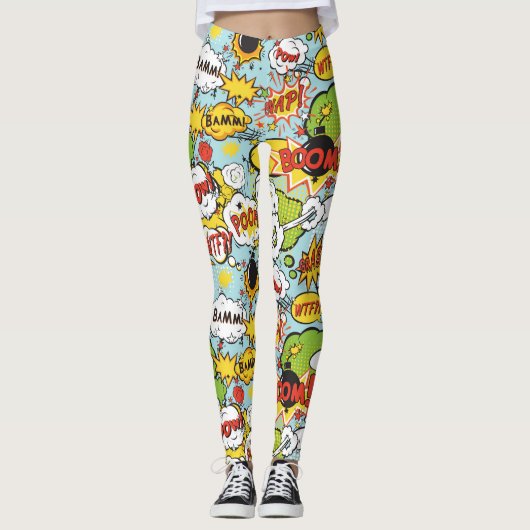 Comic-Buch-Redewendungens-Leggings Leggings (Vorderseite)