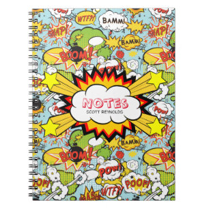Comic-Buch-Redewendungens-Notizbuch Notizblock