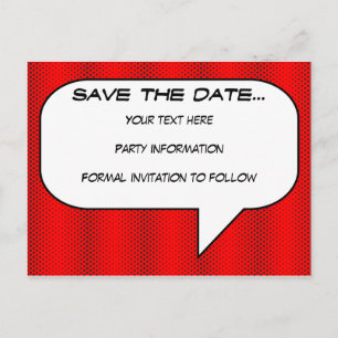 Comic Buch Save the Date Postkarte