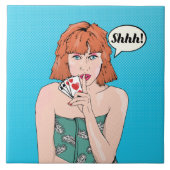 Comic-Buch-Stil Poker-Betrug Fliese (Vorderseite)