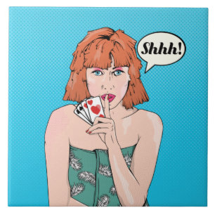 Comic-Buch-Stil Poker-Betrug Fliese