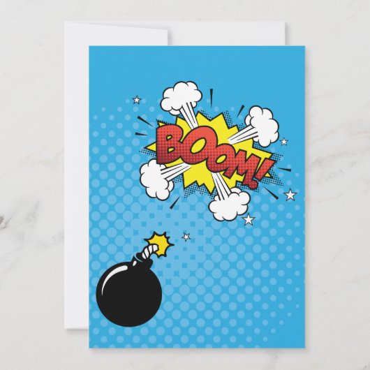 Comic-Buch-Superheld-Geburtstag Einladung (Rückseite)