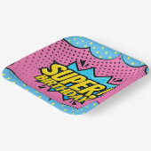 Comic Buch Superheldin Geburtstag Pappteller (Gewinkelt)