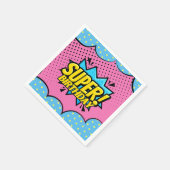 Comic Buch Superheldin Geburtstag Serviette (Ecke)