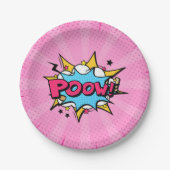 Comic-Buch Superhero Girl's Birthday Pappteller (Vorderseite)