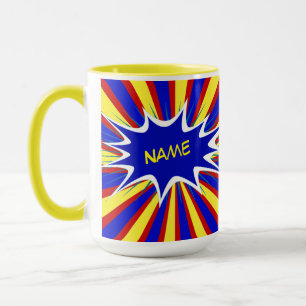 Comic Buch Superhero Personalisiert Name Kaffeemas Tasse