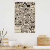 Comic Buchanzeigen Poster (Küche)