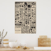 Comic Buchanzeigen Poster (Küche)