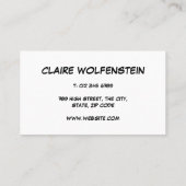 Comic Buche Sprechblase Terminkarte Visitenkarte (Rückseite)