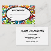 Comic Buche Sprechblase Terminkarte Visitenkarte (Vorne/Hinten)