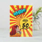 Comic buchen Halbpension Geburtstag Einladung (Stehend Vorderseite)