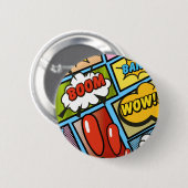 Comic Buchen Sie Cartoon Schriftart! Button (Vorne & Hinten)