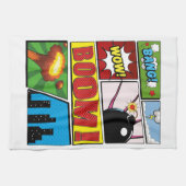 Comic Buchen Sie Cartoon Schriftart! Geschirrtuch (Horizontal)