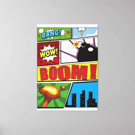 Comic Buchen Sie Cartoon Schriftart! Leinwanddruck (Vorderseite)