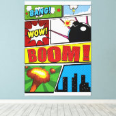 Comic Buchen Sie Cartoon Schriftart! Leinwanddruck (Insitu (Holzboden))