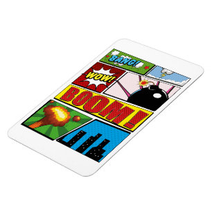 Comic Buchen Sie Cartoon Schriftart! Magnet