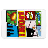 Comic Buchen Sie Cartoon Schriftart! Magnet (Horizontal)