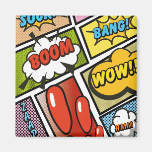 Comic Buchen Sie Cartoon Schriftart! Magnet